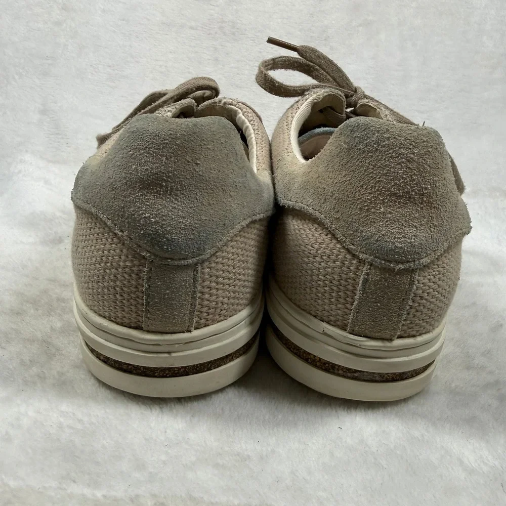 Birkenstock Bend Low Canvas Suede Sneakers Sandcastle Beige Tan 40 L9 M7 1031